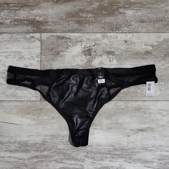 Torrid Curve Faux Leather/Mesh Thong Panties - Picture 1 of 8